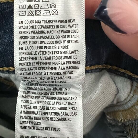 American Eagle Blue Extreme Flex 4 Distressed Skinny Jeans Size 33W 30L - Picture 13 of 13